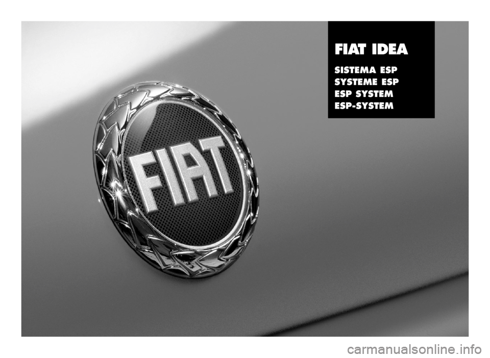 FIAT IDEA 2004 1.G ESP Supplement Manual 