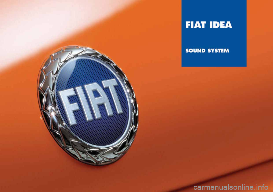 FIAT IDEA 2005 1.G Radio CD Manual 