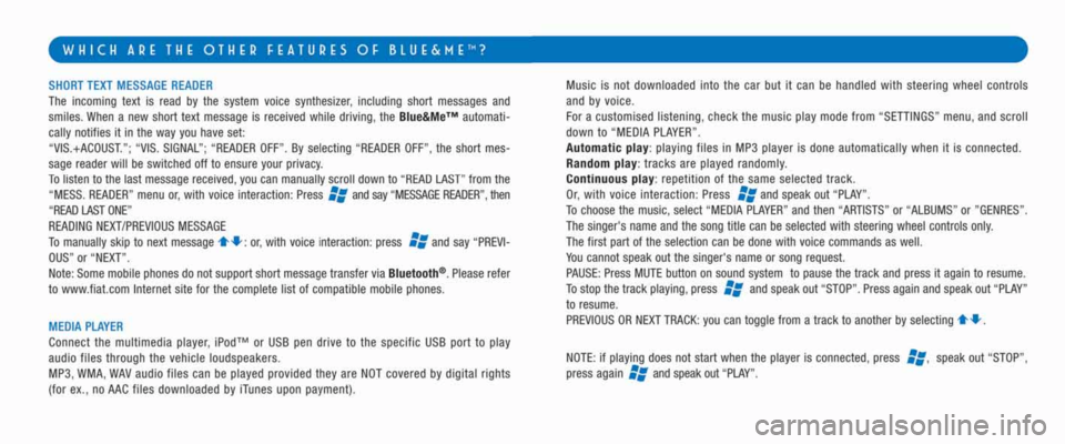 FIAT IDEA 2008 1.G Blue And Me User Manual 