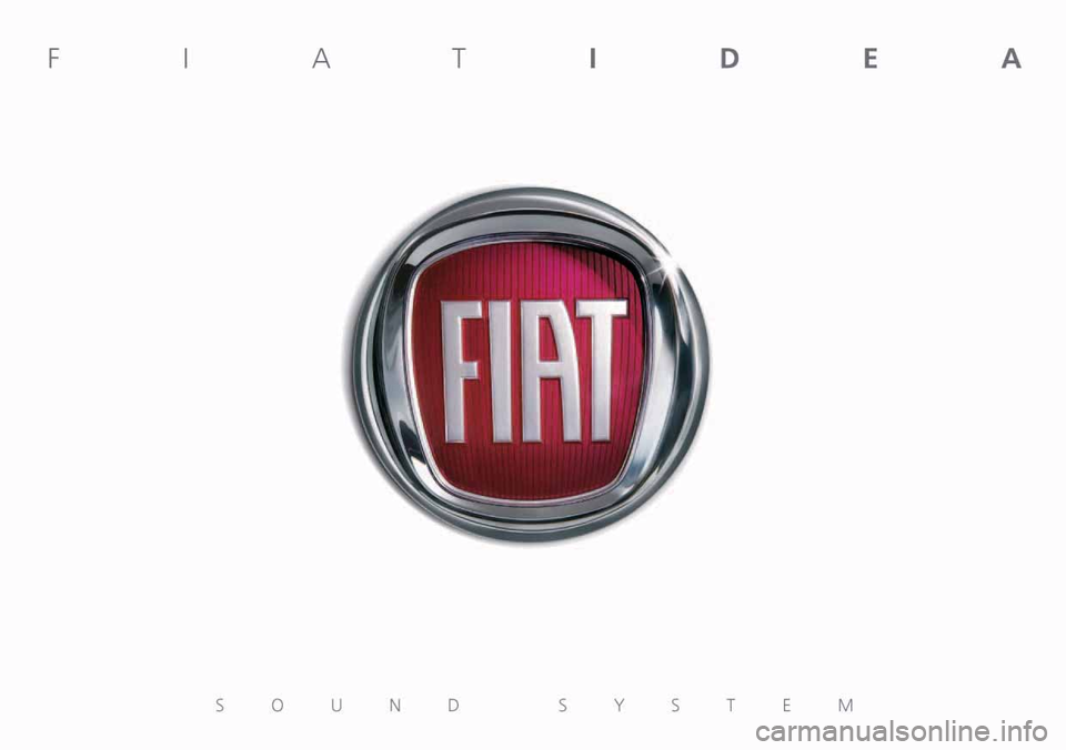 FIAT IDEA 2008 1.G Radio CD Manual 