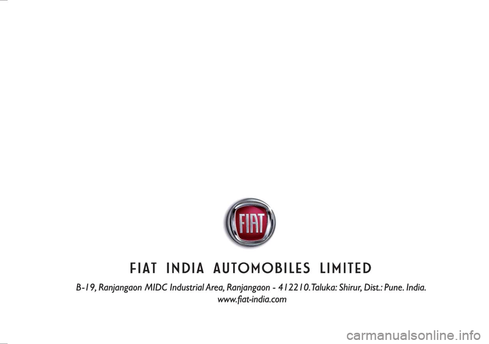 FIAT PALIO 2003 178 / 1.G India Version Owners Manual FIAT PALIO 2003 178 / 1.G India Version Owners Manual