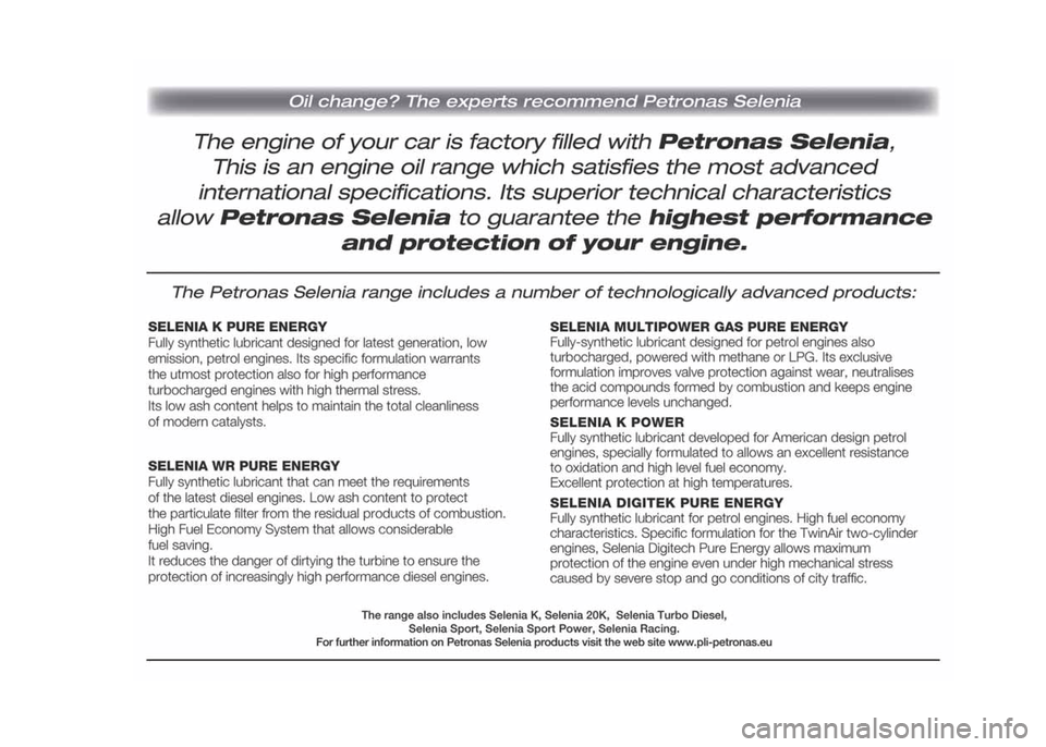 FIAT PANDA 2015 319 / 3.G Owners Manual 