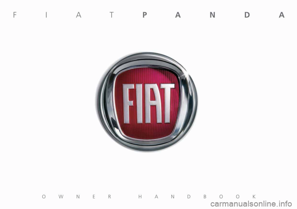 FIAT PANDA 2009 169 / 2.G Owners Manual 
