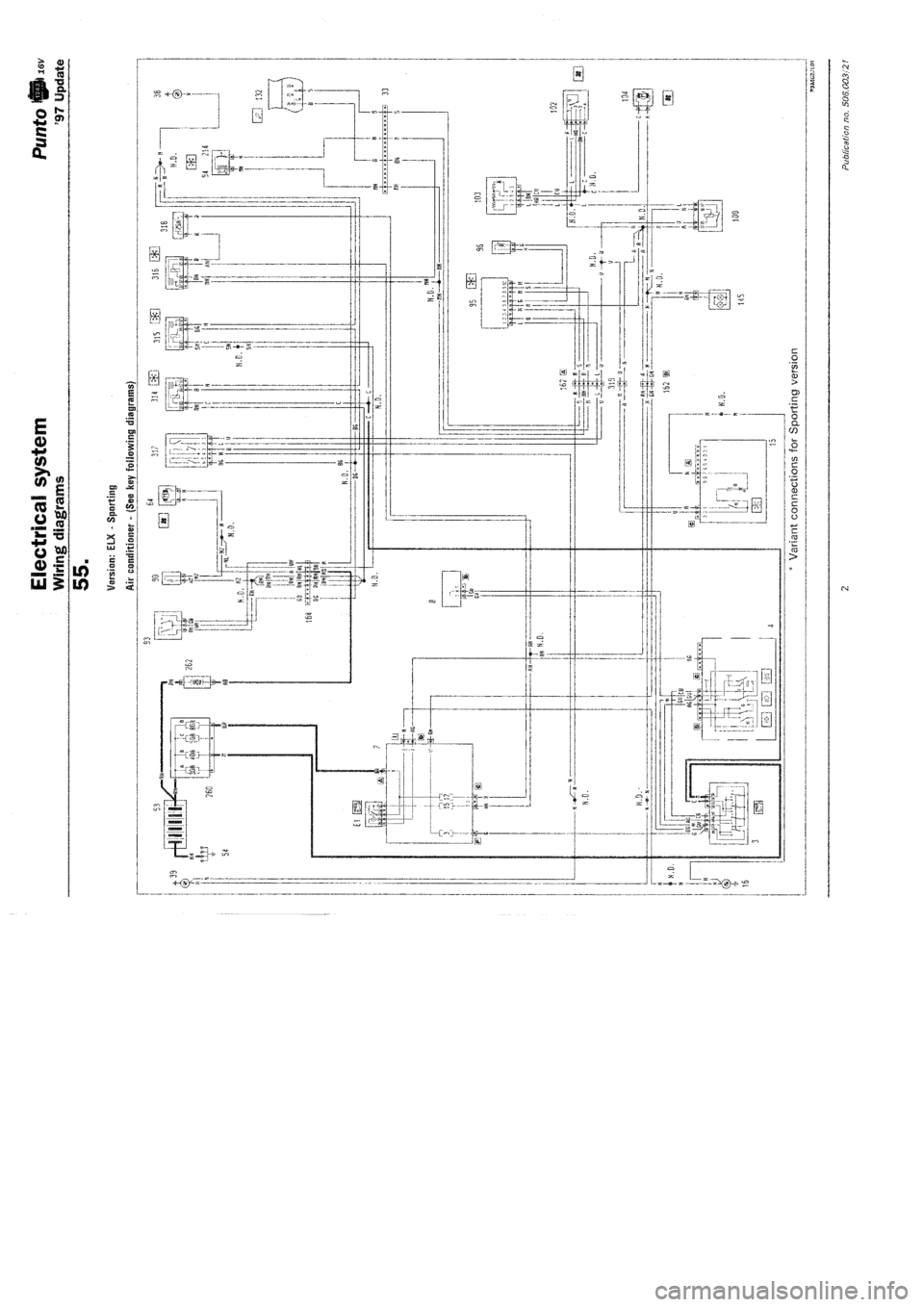 FIAT PUNTO 1997 176 / 1.G Wiring Diagrams Workshop Manual 