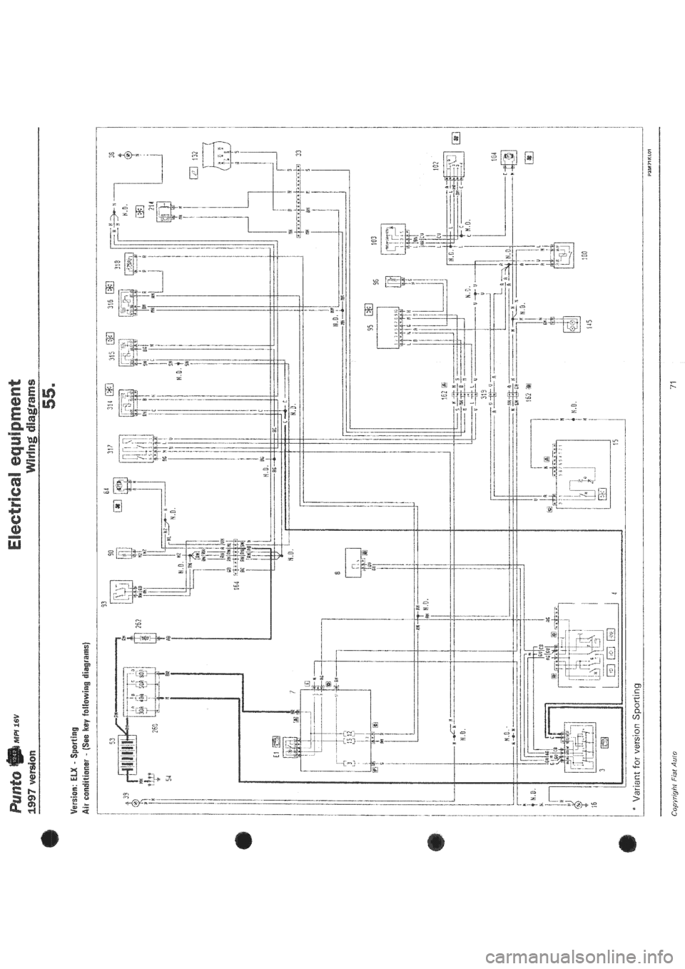 FIAT PUNTO 1997 176 / 1.G Wiring Diagrams Workshop Manual 