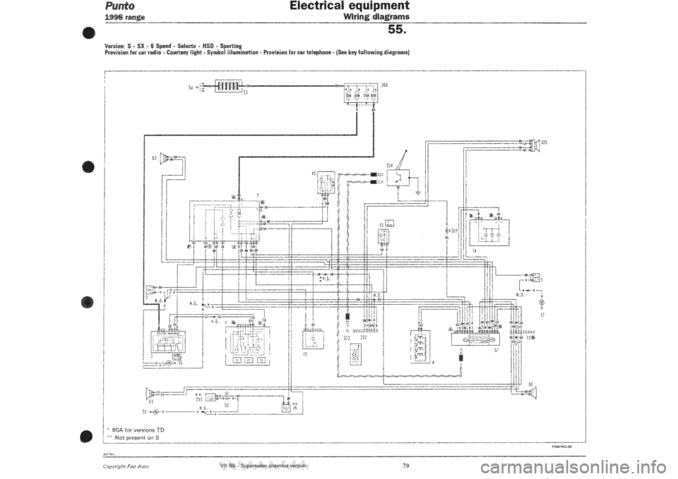 FIAT PUNTO 1998 176 / 1.G Wiring Diagrams User Guide 