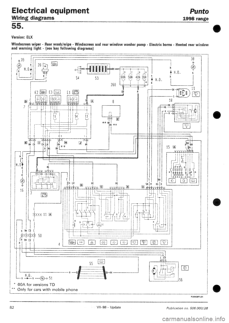 FIAT PUNTO 1998 176 / 1.G Wiring Diagrams User Guide 