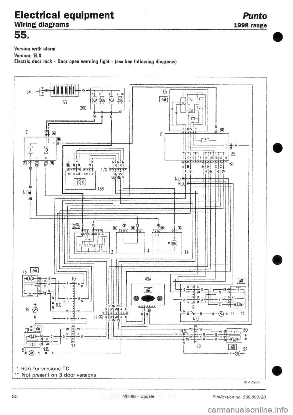 Fiat Punto 1998 176    1 G Wiring Diagrams Owner U0026 39 S Manual