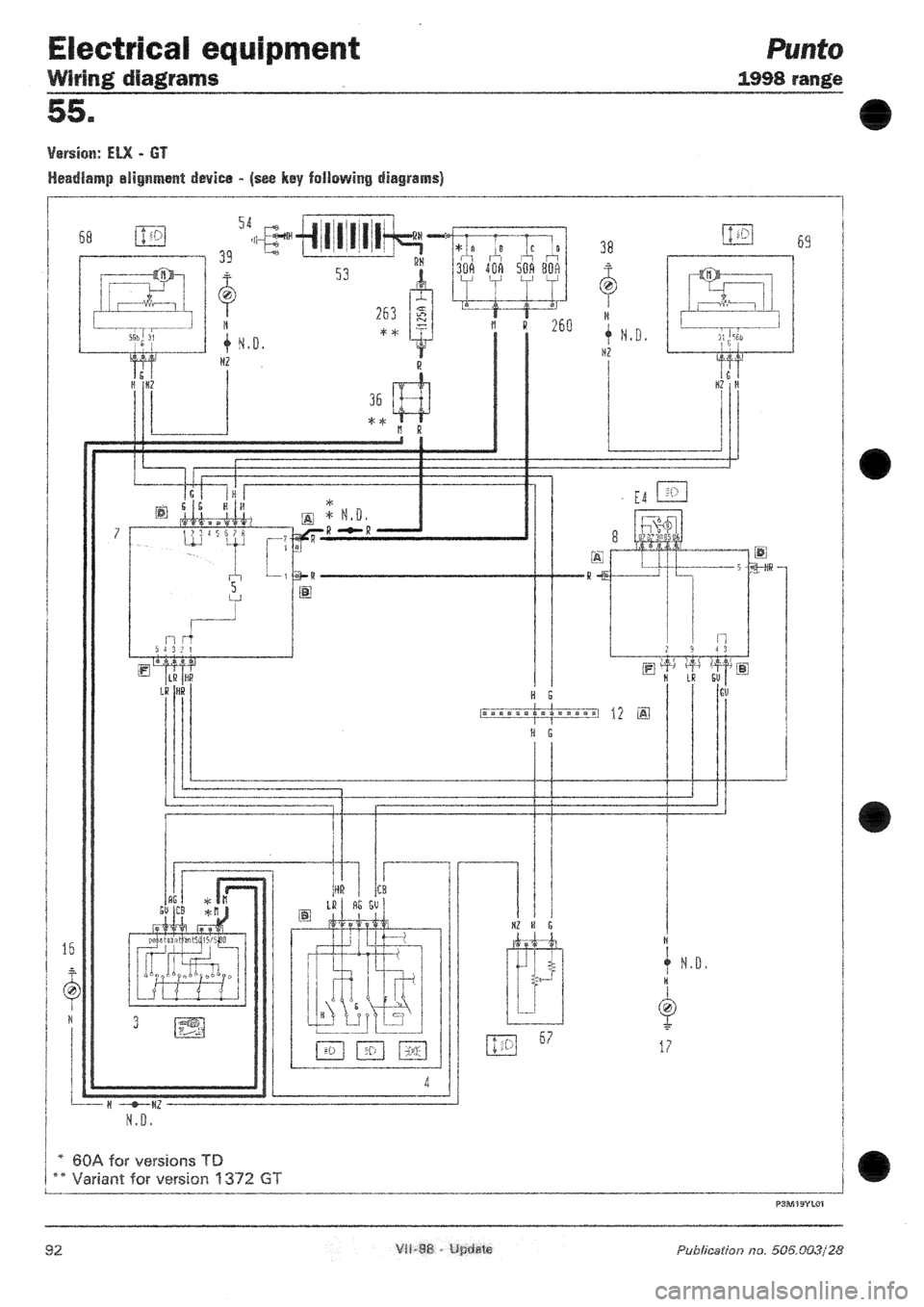 Fiat Punto 1998 176    1 G Wiring Diagrams Owner U0026 39 S Manual