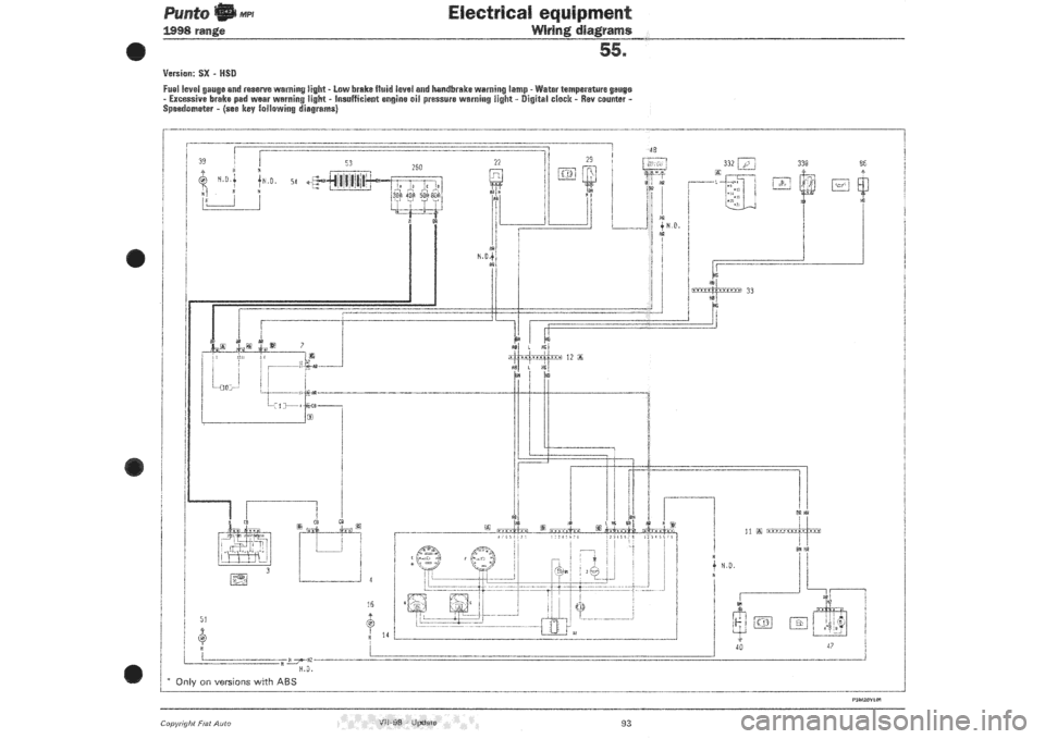 FIAT PUNTO 1998 176 / 1.G Wiring Diagrams Owners Manual 