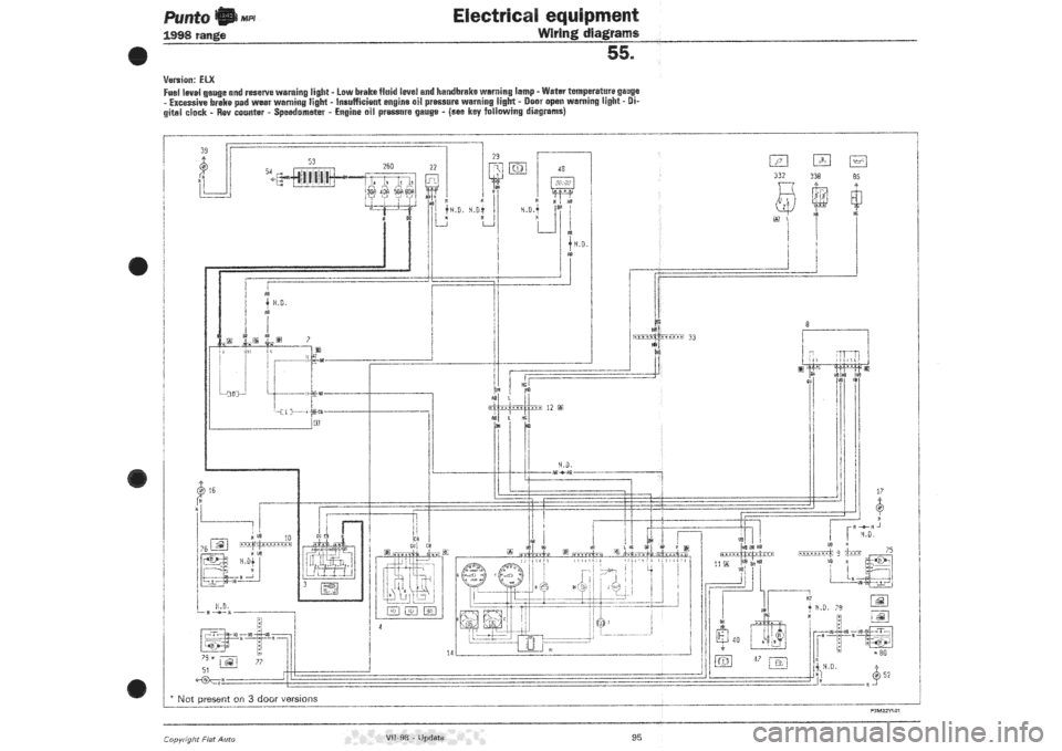 FIAT PUNTO 1998 176 / 1.G Wiring Diagrams Owners Manual 