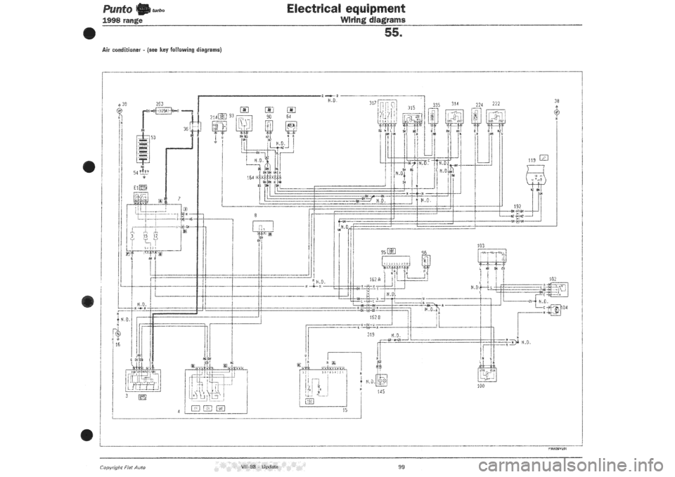 FIAT PUNTO 1998 176 / 1.G Wiring Diagrams Owners Guide 