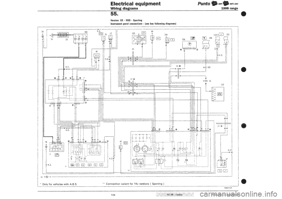 FIAT PUNTO 1998 176 / 1.G Wiring Diagrams Owners Guide 