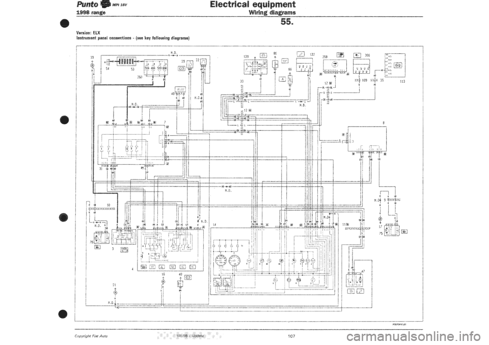 FIAT PUNTO 1998 176 / 1.G Wiring Diagrams Service Manual 