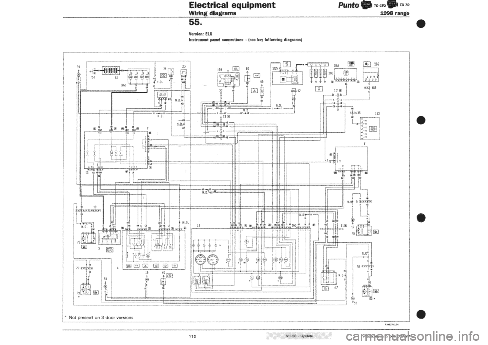 FIAT PUNTO 1998 176 / 1.G Wiring Diagrams Service Manual 