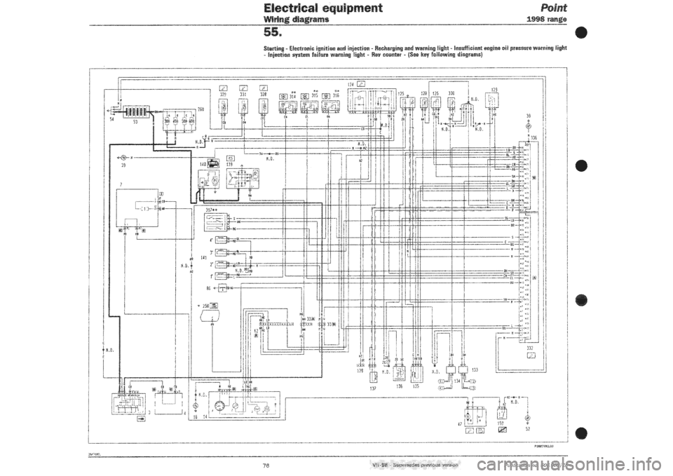 FIAT PUNTO 1998 176 / 1.G Wiring Diagrams Workshop Manual 