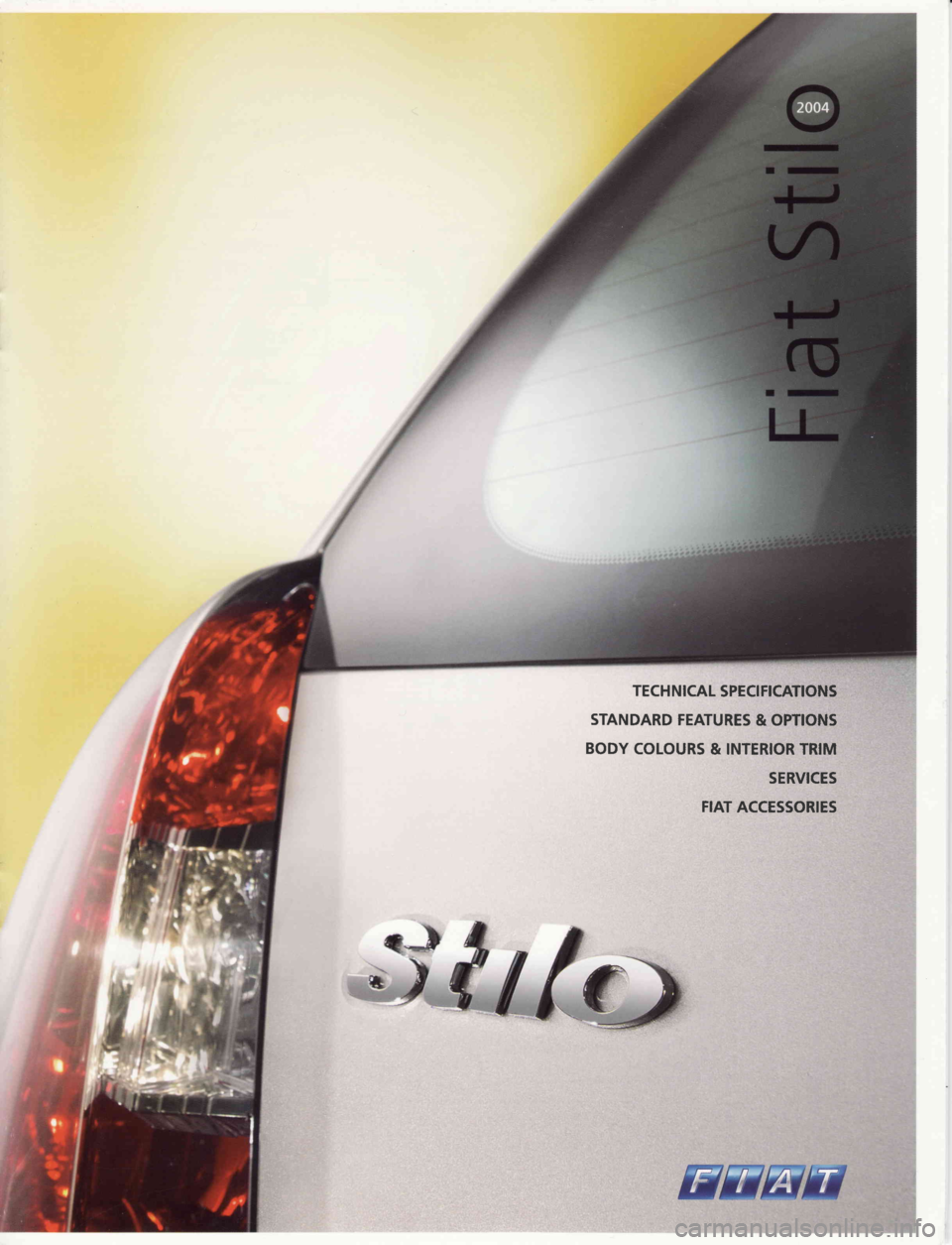 FIAT STILO 2004 1.G Technical Specifications Manual 