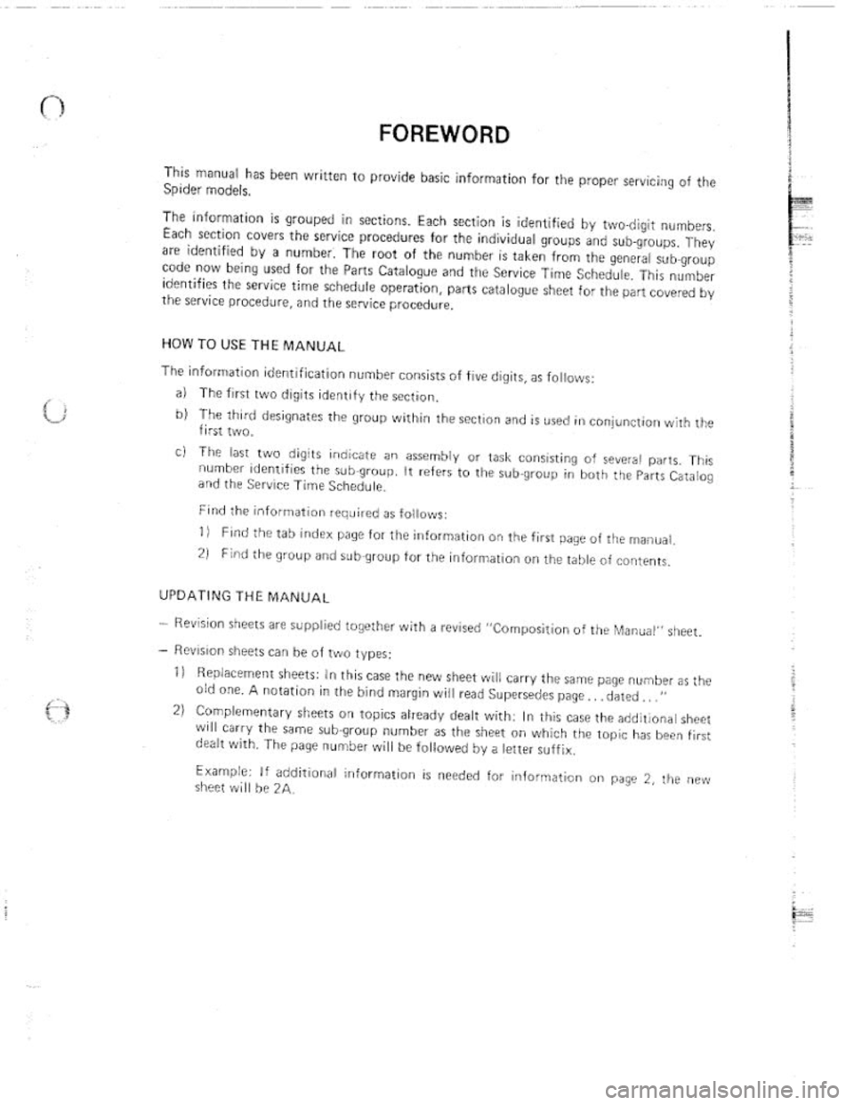 FIAT 124 SPIDER 1975 Service Manual FIAT 124 SPIDER 1975 Service Manual