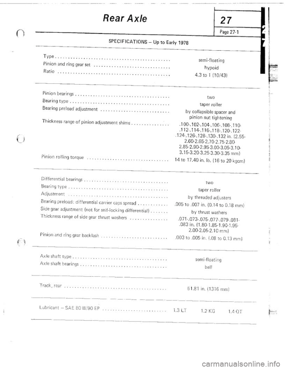 FIAT 124 SPIDER 1975 Service Manual FIAT 124 SPIDER 1975 Service Manual