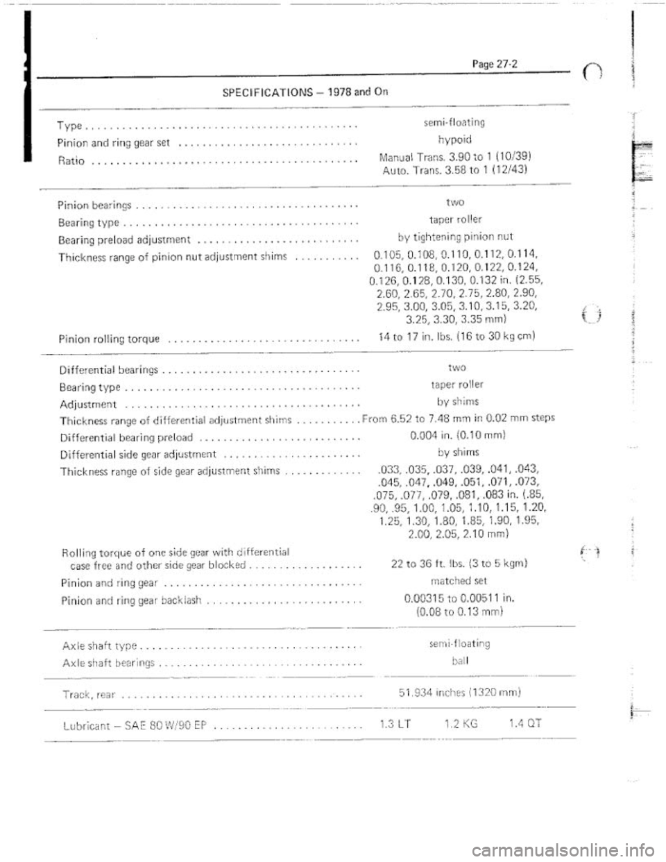 FIAT 124 SPIDER 1975 Service Manual FIAT 124 SPIDER 1975 Service Manual