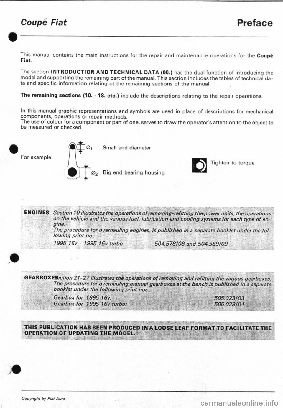 FIAT COUPE 1995  Workshop Manual 