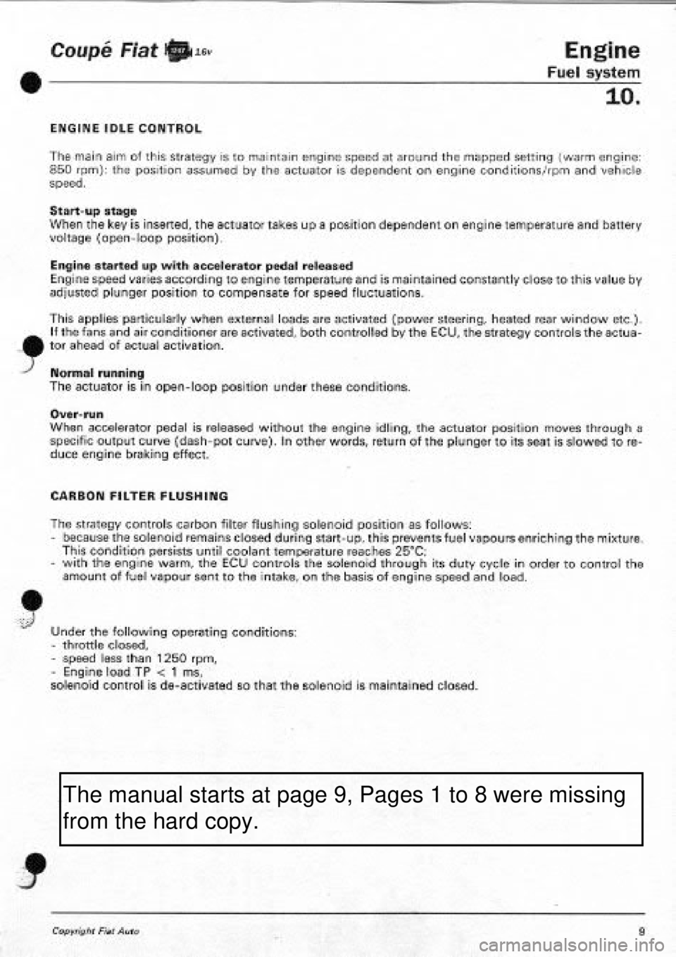 FIAT COUPE 1995 Workshop Manual FIAT COUPE 1995 Workshop Manual