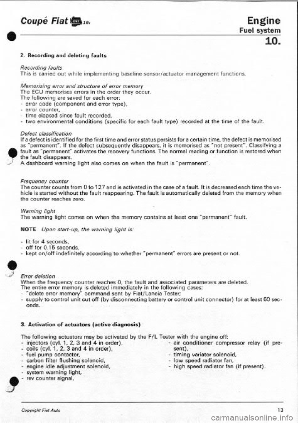 FIAT COUPE 1995 Workshop Manual FIAT COUPE 1995 Workshop Manual
