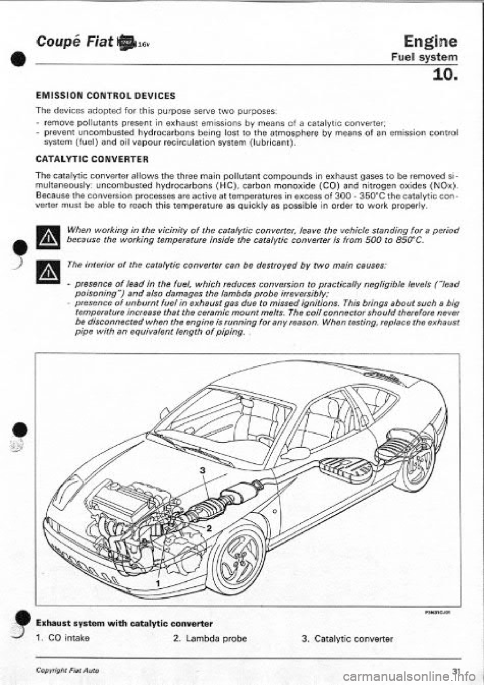 FIAT COUPE 1995 Workshop Manual FIAT COUPE 1995 Workshop Manual