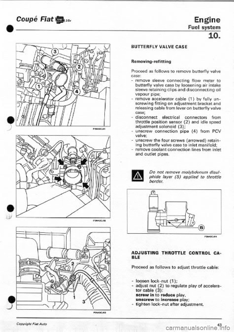FIAT COUPE 1995  Workshop Manual 
