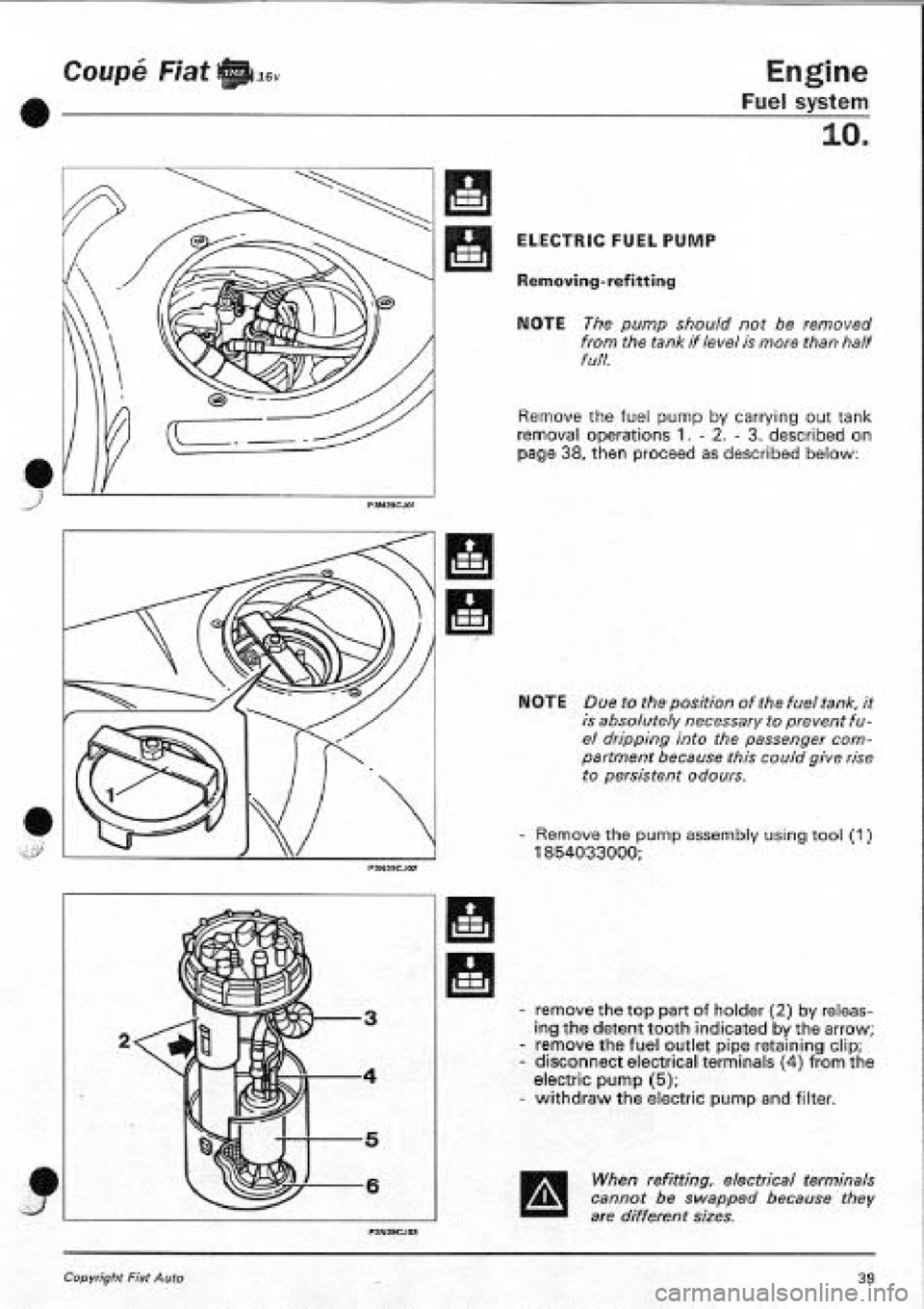 FIAT COUPE 1995  Workshop Manual 