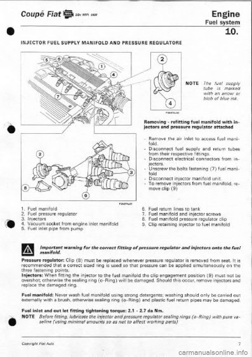FIAT COUPE 1995 Workshop Manual FIAT COUPE 1995 Workshop Manual