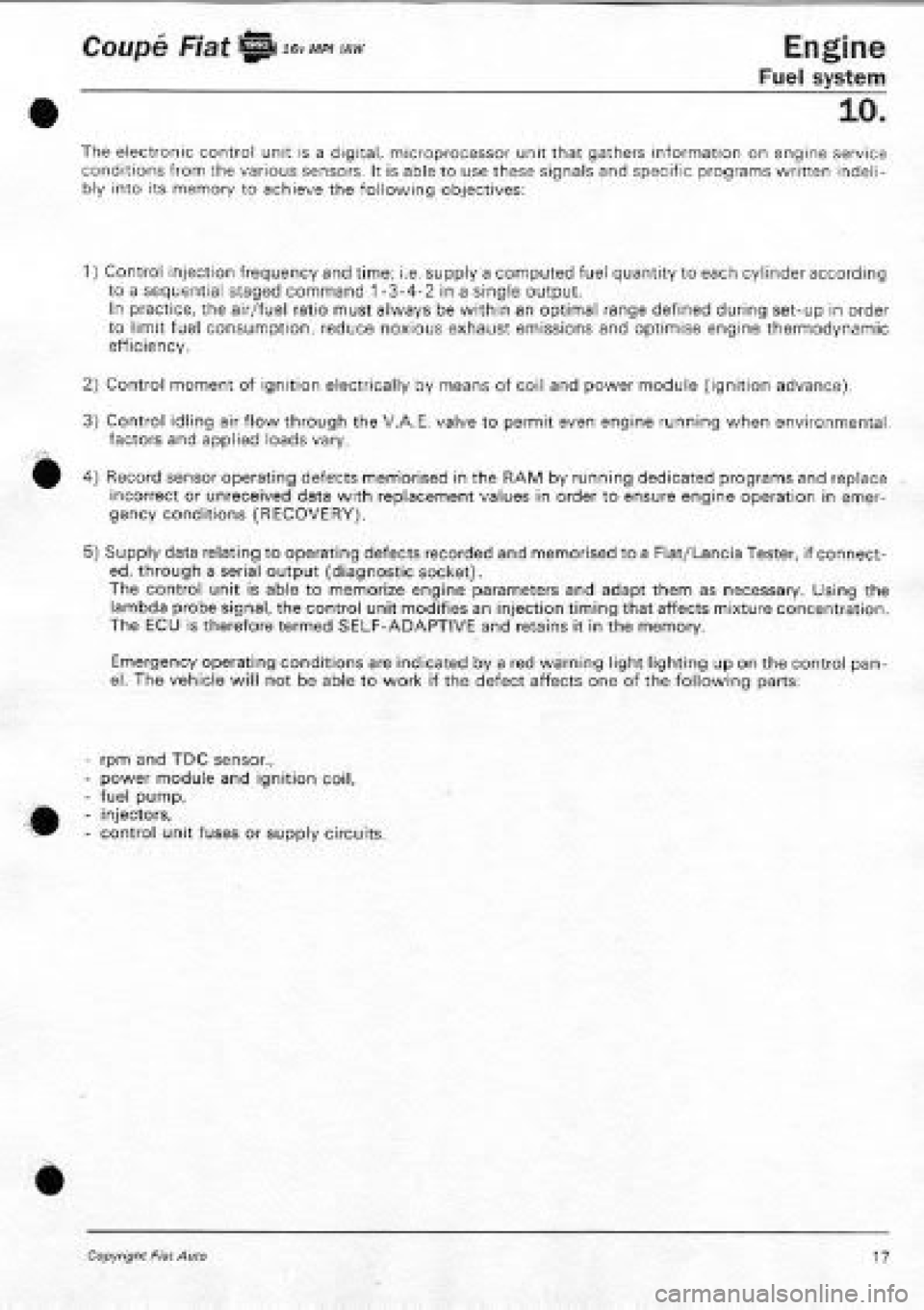 FIAT COUPE 1995 Workshop Manual FIAT COUPE 1995 Workshop Manual