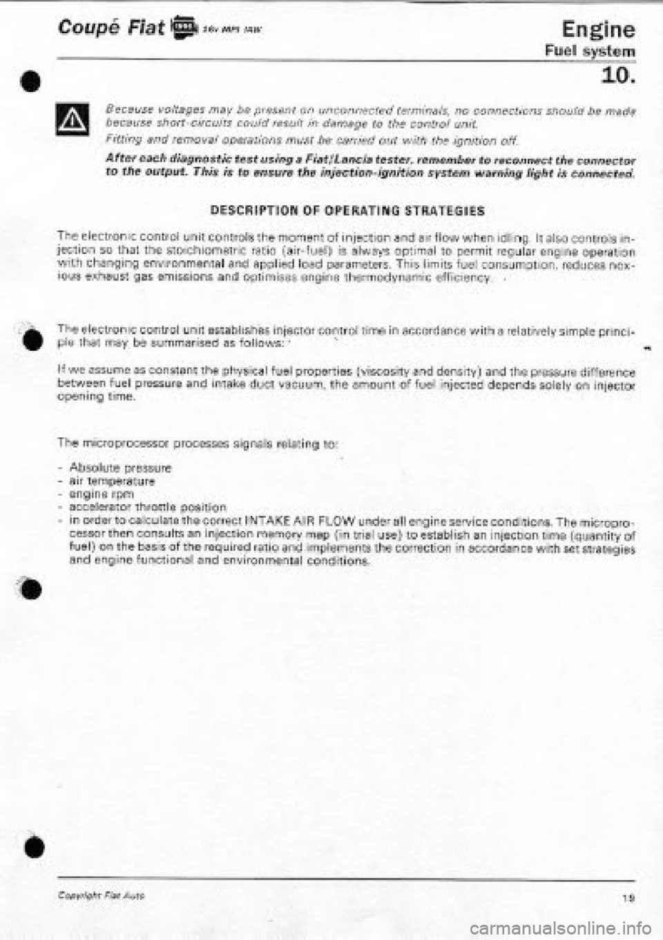 FIAT COUPE 1995 Workshop Manual FIAT COUPE 1995 Workshop Manual