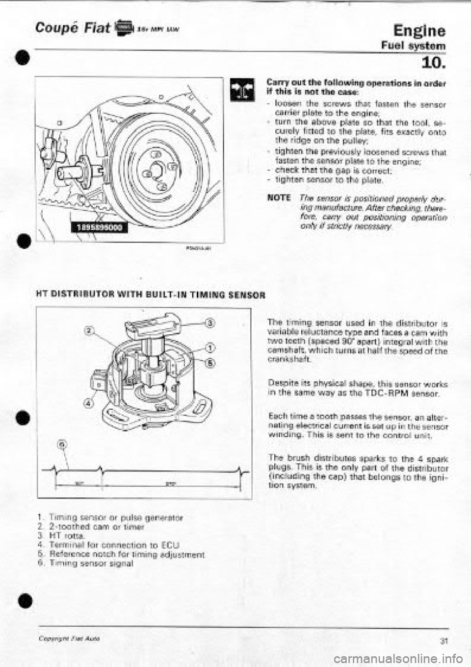 FIAT COUPE 1995 Workshop Manual FIAT COUPE 1995 Workshop Manual