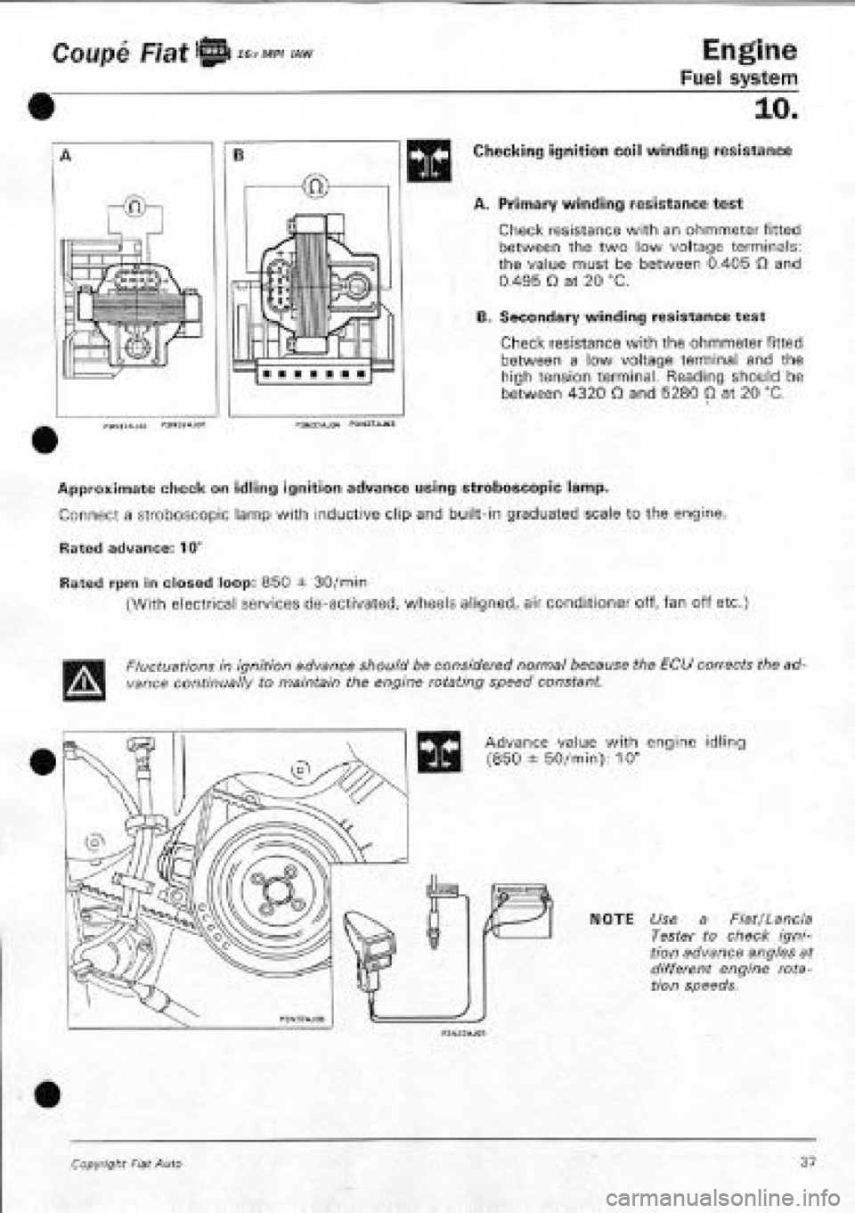 FIAT COUPE 1995 Workshop Manual FIAT COUPE 1995 Workshop Manual