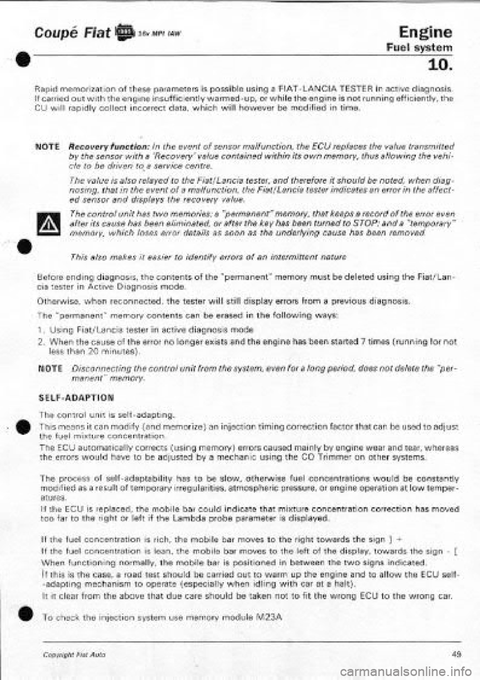 FIAT COUPE 1995 Workshop Manual FIAT COUPE 1995 Workshop Manual