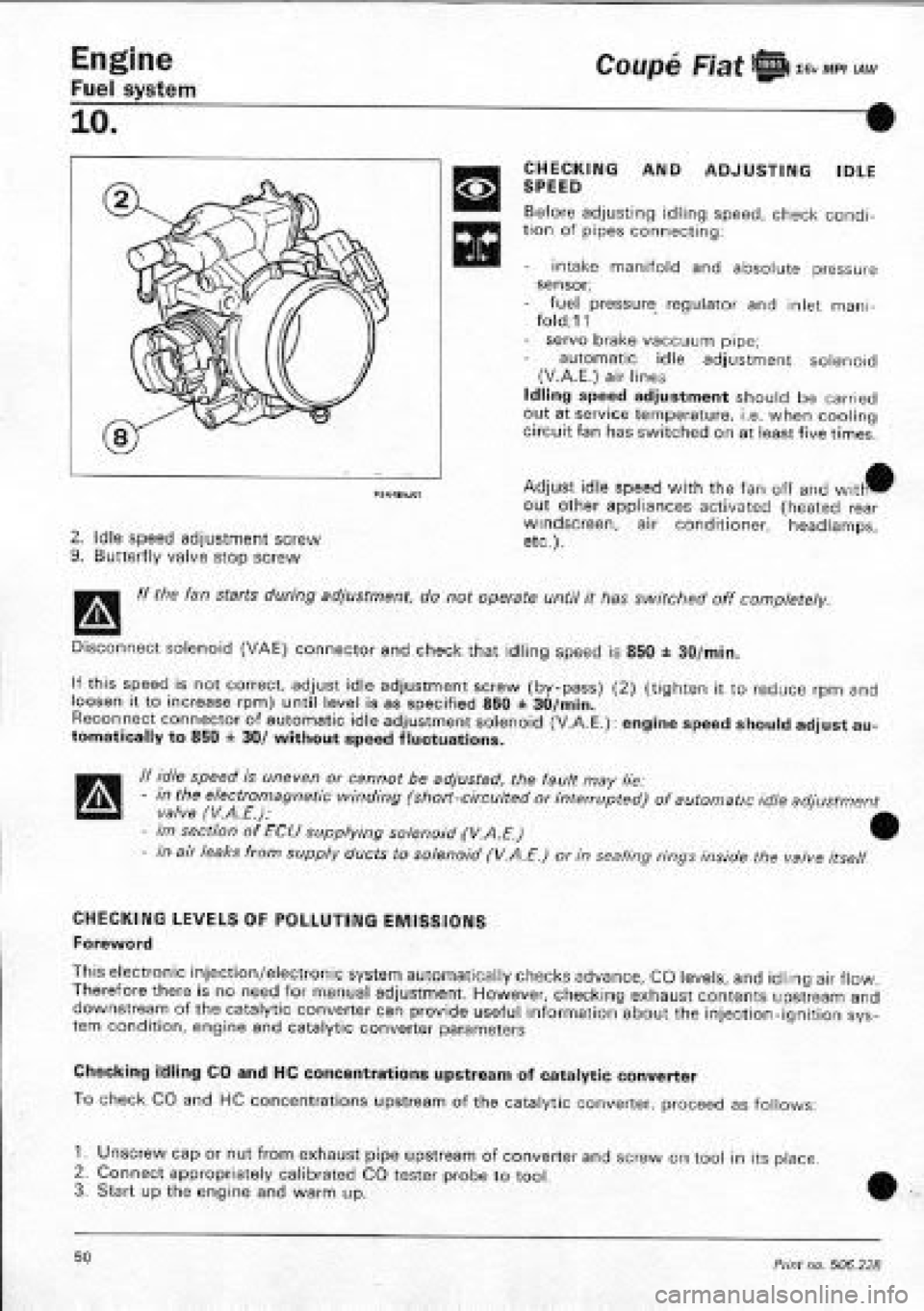 FIAT COUPE 1995 Workshop Manual FIAT COUPE 1995 Workshop Manual