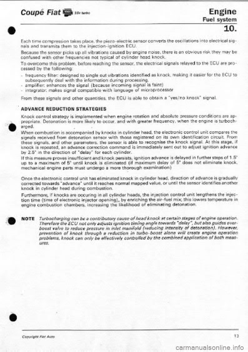 FIAT COUPE 1995 Workshop Manual FIAT COUPE 1995 Workshop Manual