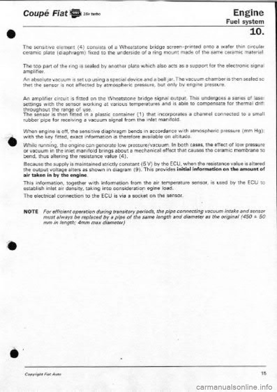 FIAT COUPE 1995 Workshop Manual FIAT COUPE 1995 Workshop Manual