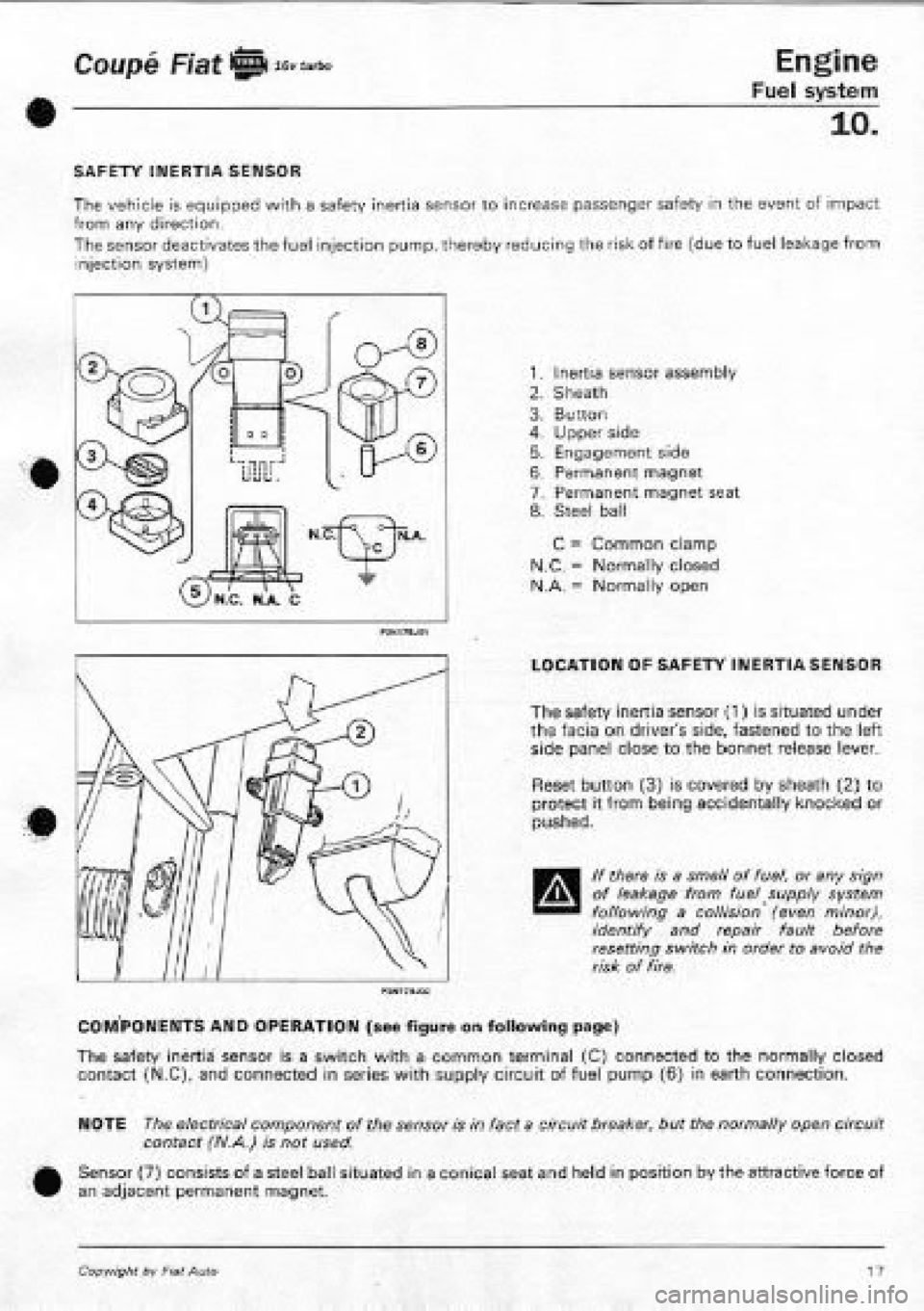 FIAT COUPE 1995 Workshop Manual FIAT COUPE 1995 Workshop Manual
