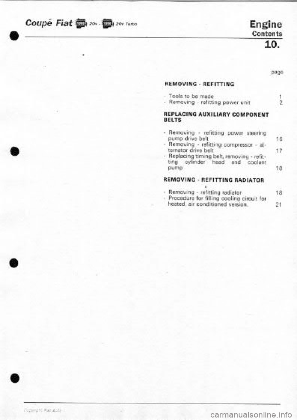 FIAT COUPE 1995 Workshop Manual FIAT COUPE 1995 Workshop Manual