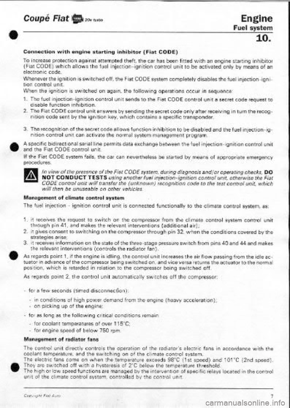 FIAT COUPE 1995 Workshop Manual FIAT COUPE 1995 Workshop Manual