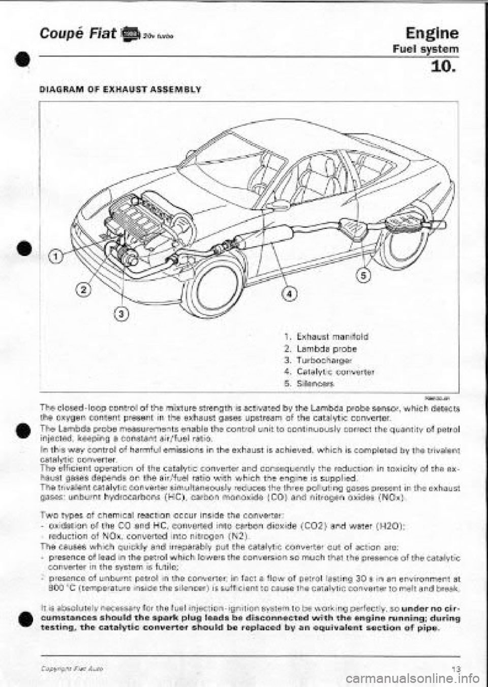 FIAT COUPE 1995 Workshop Manual FIAT COUPE 1995 Workshop Manual