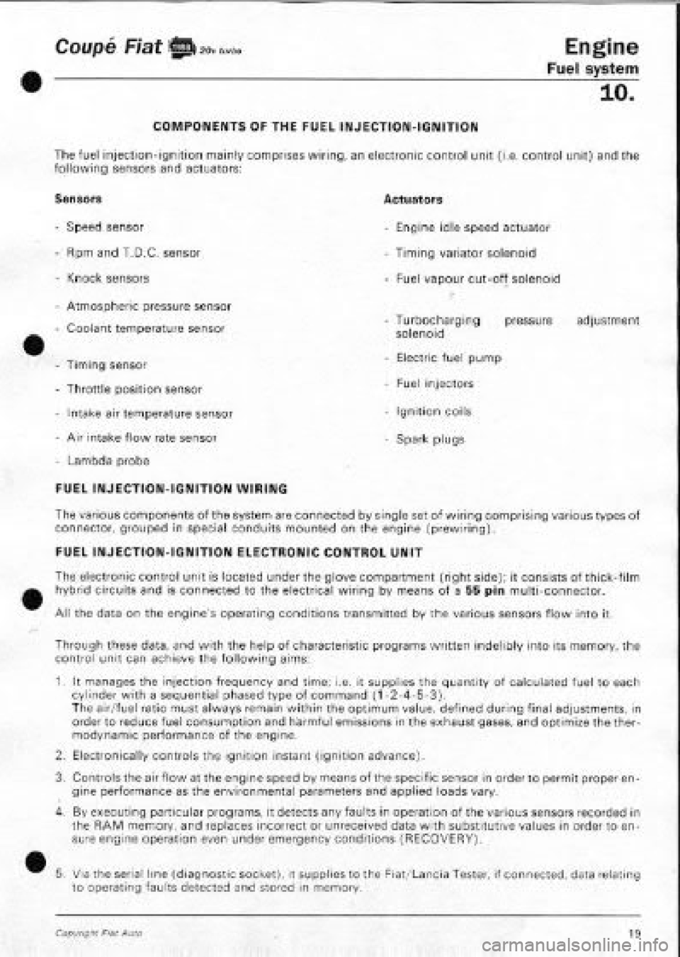 FIAT COUPE 1995 Workshop Manual FIAT COUPE 1995 Workshop Manual
