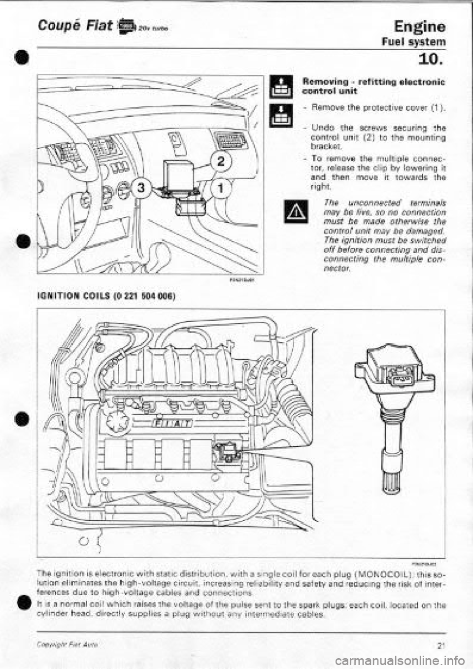 FIAT COUPE 1995 Workshop Manual FIAT COUPE 1995 Workshop Manual