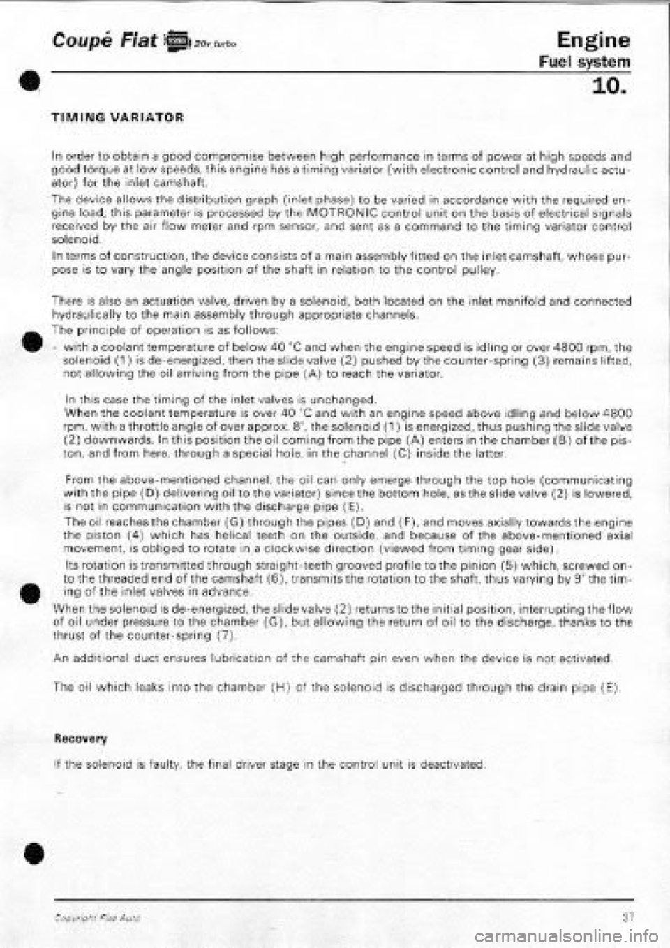 FIAT COUPE 1995 Workshop Manual FIAT COUPE 1995 Workshop Manual