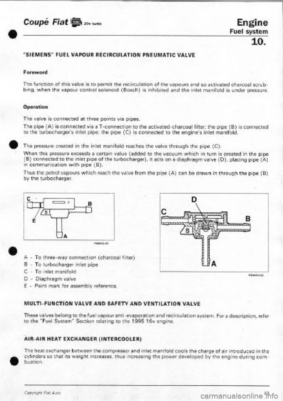 FIAT COUPE 1995 Workshop Manual FIAT COUPE 1995 Workshop Manual