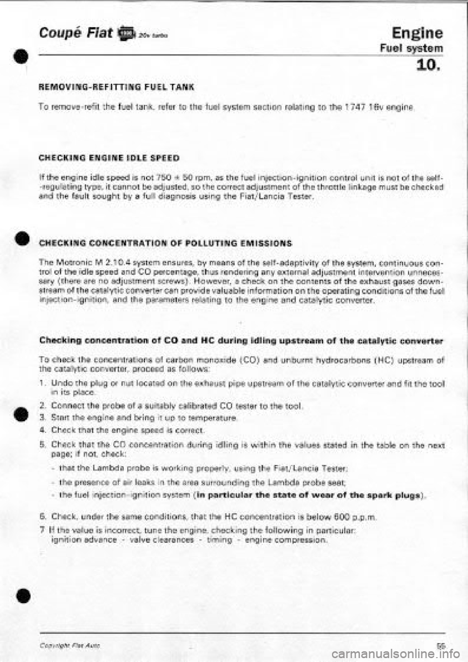 FIAT COUPE 1995 Workshop Manual FIAT COUPE 1995 Workshop Manual