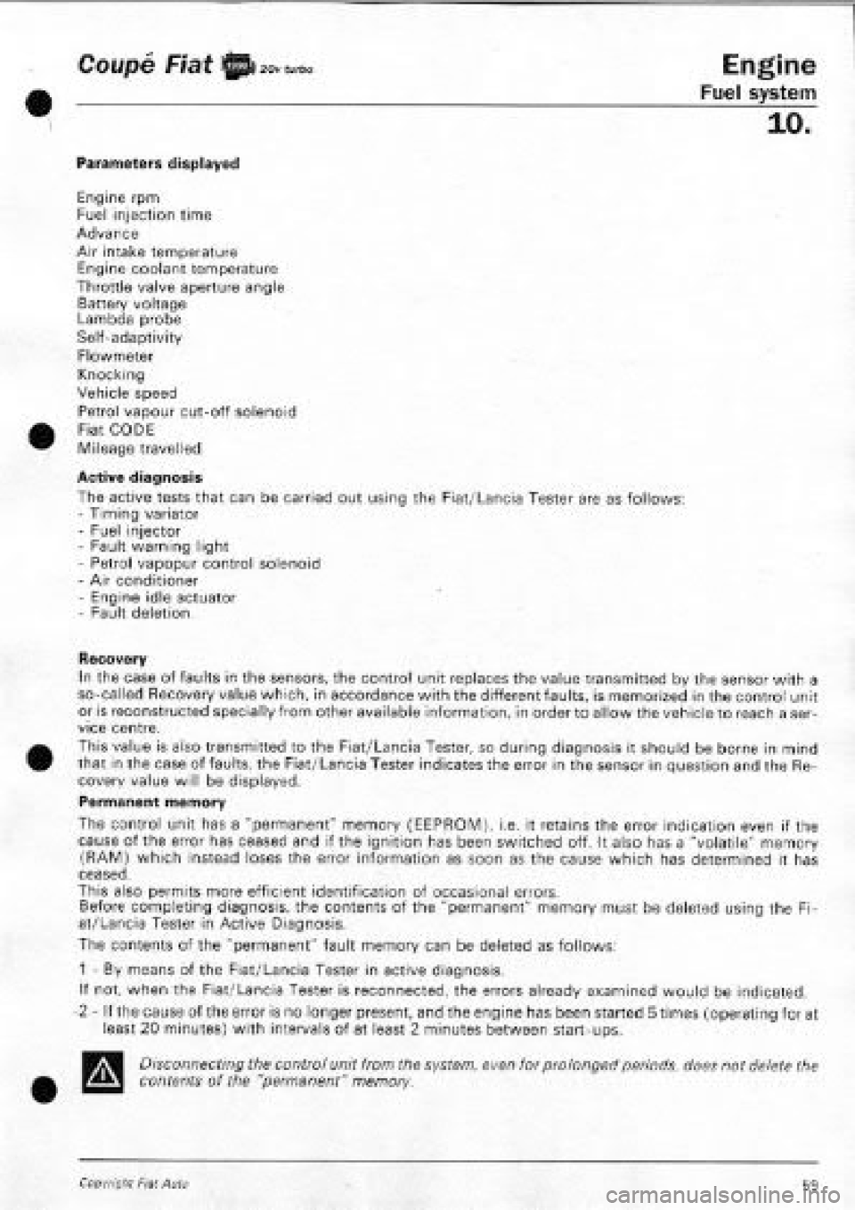 FIAT COUPE 1995 Workshop Manual FIAT COUPE 1995 Workshop Manual