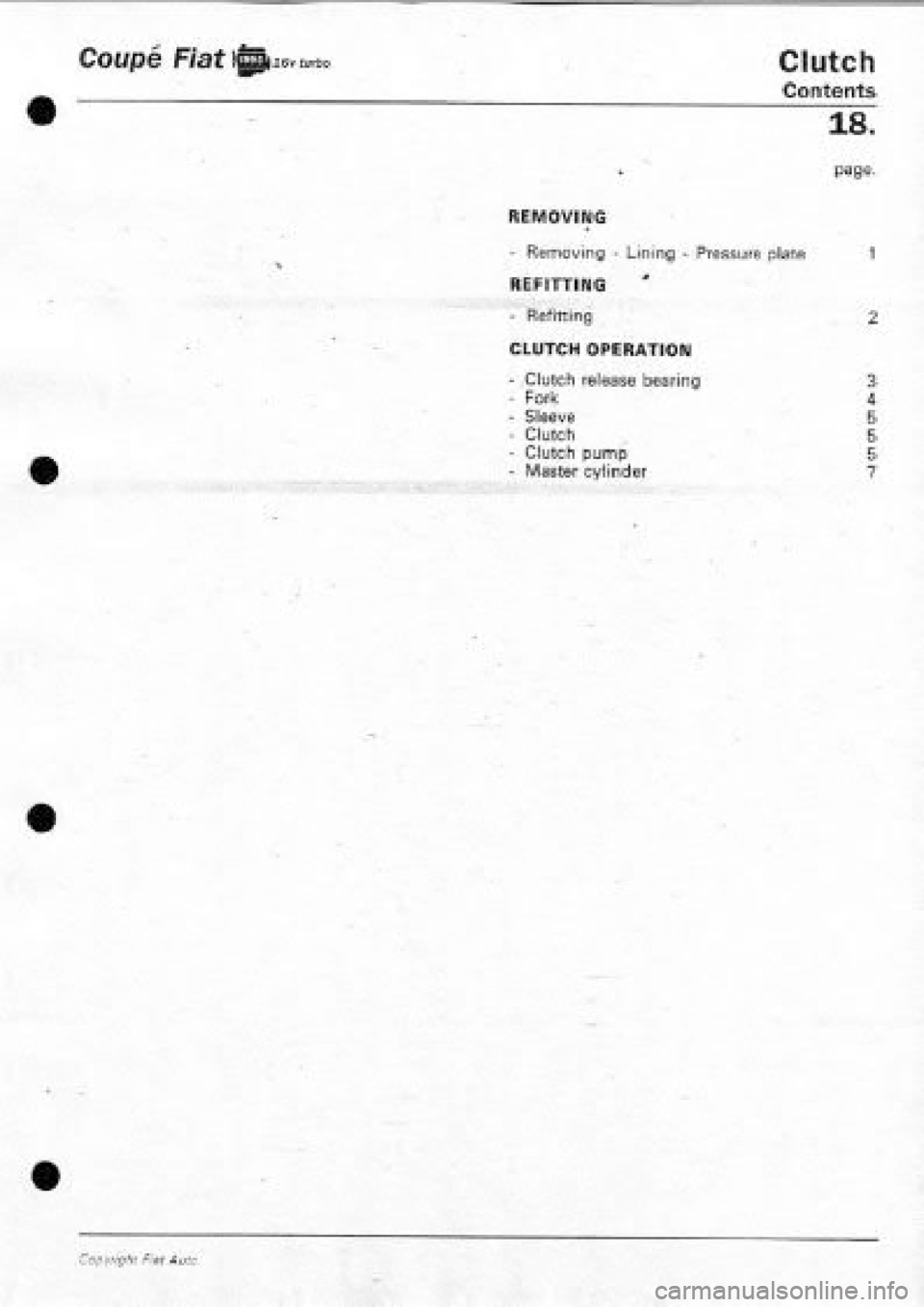 FIAT COUPE 1995 Workshop Manual FIAT COUPE 1995 Workshop Manual